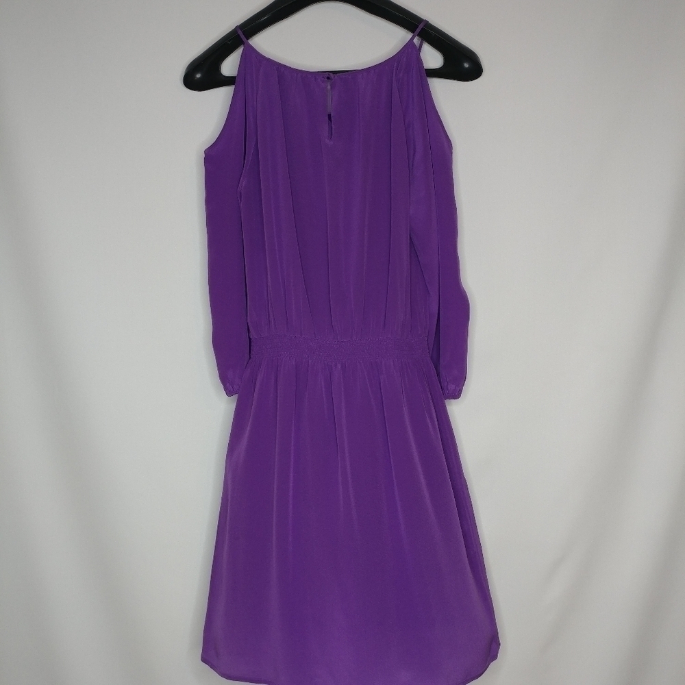 White House Black Market 100% Silk Shoulder Dress - Picture 6 of 9